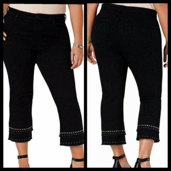 Style & Co Black Cropped Jeans  24W NWT - Picture 1 of 5